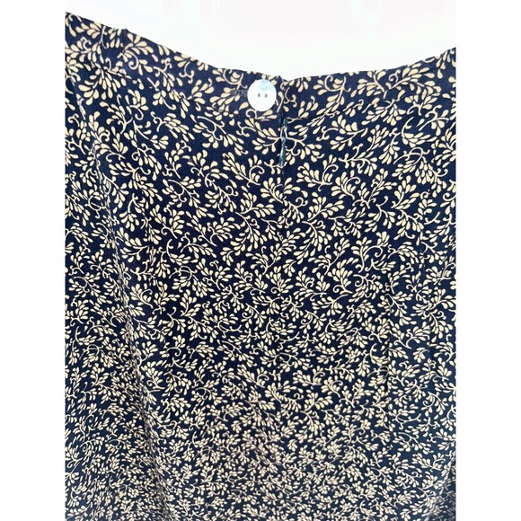 Women's Vintage Talbots Blue Beige Rayon Floral Midi Skirt Size 10 - Picture 7 of 7